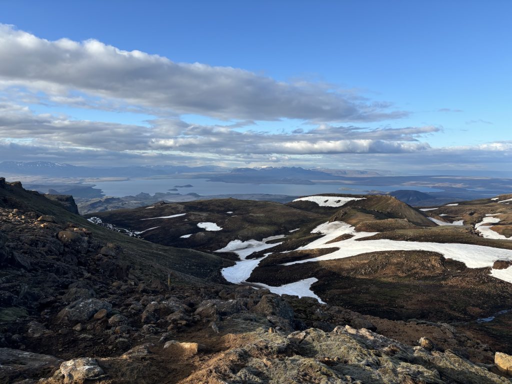 Snow in the mountains in Iceland